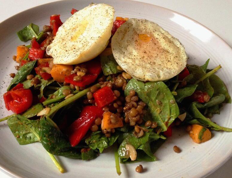 Warm Vegetable, Lentil & Egg Salad